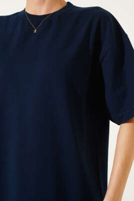 Basic Oversize T-shirt Lacivert - Kadın Giyim Modelleri