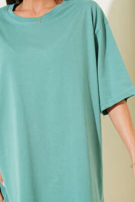 Basıc Oversize T-Shirt Çağla Yeşili - Kadın Giyim Modelleri