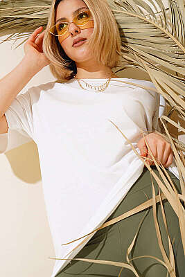 Basic Oversize T-shirt Ekru 