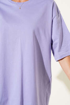 Basıc Oversize T-Shirt Lila - Kadın Giyim Modelleri