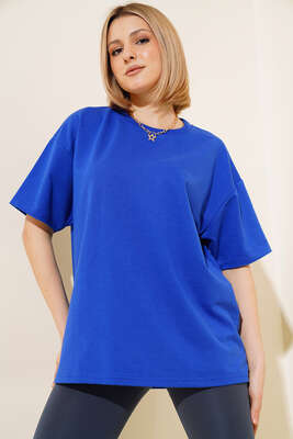 Basic Oversize T-shirt Saks - Yeni Giyim