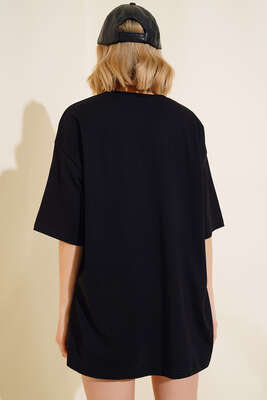 Basıc Oversize T-Shirt Siyah - Kadın Giyim Modelleri