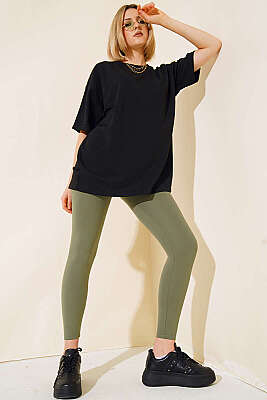 Basic Oversize T-shirt Siyah - Kadın Giyim Modelleri