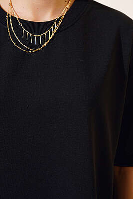 Basic Oversize T-shirt Siyah - Kadın Giyim Modelleri