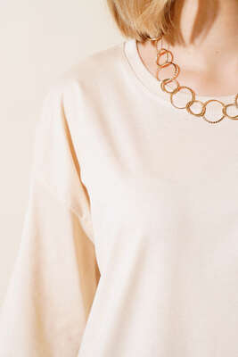 Basıc Oversize T-Shirt Bej - Kadın Giyim Modelleri