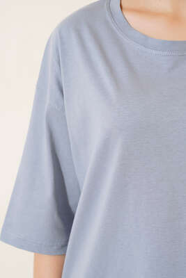 Basıc Oversize T-Shirt Kayrak Grisi - Kadın Giyim Modelleri