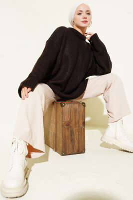 Basic Oversize Triko Tunik Acı Kahve - 300-500 TL Ürünler