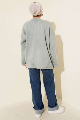 Basic Oversize Triko Tunik Mint - Tunik