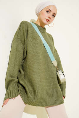 Basic Oversize Triko Tunik Nefti - Tunik