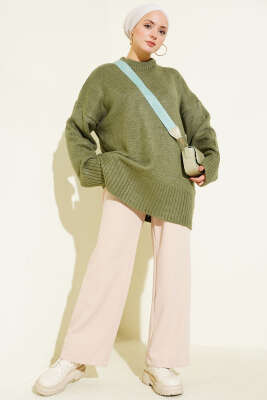 Basic Oversize Triko Tunik Nefti - Tunik