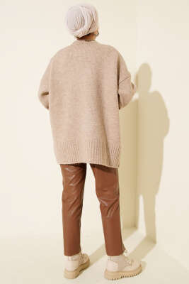 Basic Oversize Triko Tunik Taş - Tunik