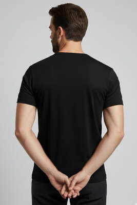 Basic Pamuk Erkek T-shirt Siyah - Erkek Siyah Tişört