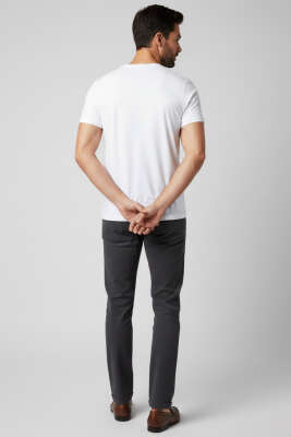 Basic Pamuklu Erkek T-shirt Beyaz - Erkek T-shirt