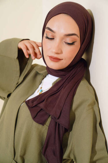 Basic Penye Şal Acı Kahve - Başörtüsü