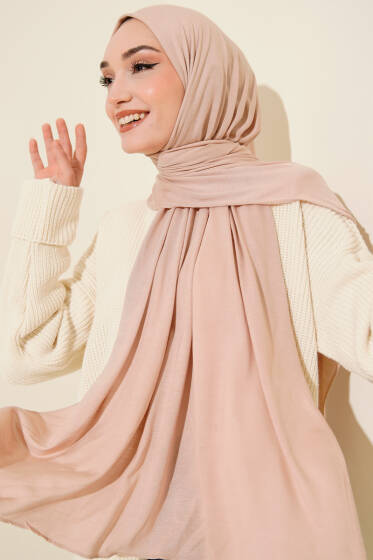 Basic Penye Şal Latte - Başörtüsü
