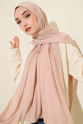 Basic Penye Şal Latte - Başörtüsü