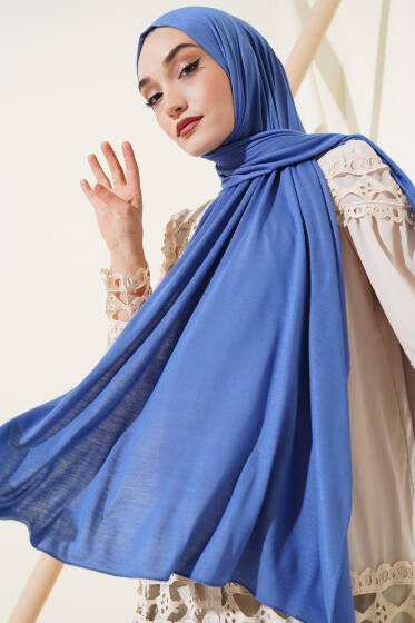 Basic Penye Şal Mavi - Başörtüsü