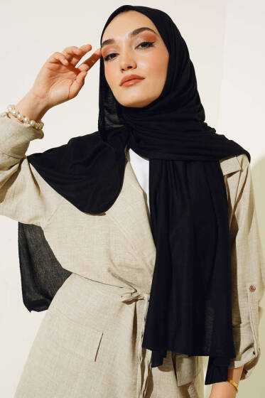 Basic Penye Şal Siyah - Başörtüsü