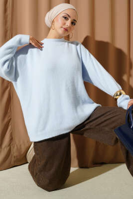 Basic Sakallı Triko Tunik Bebe Mavi - ARISOY