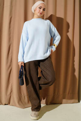 Basic Sakallı Triko Tunik Bebe Mavi - Tunik