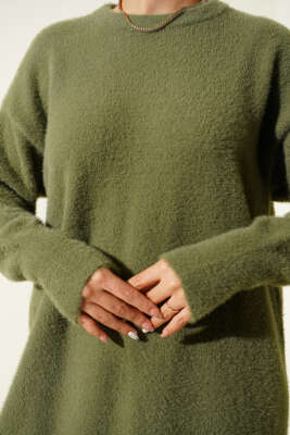 Basic Sakallı Triko Tunik Haki - Tunik