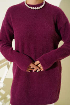 Basic Sakallı Triko Tunik Menekşe - Tunik