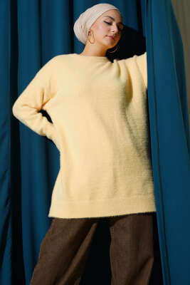 Basic Sakallı Triko Tunik Sarı - ARISOY