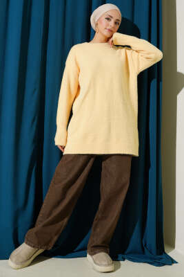 Basic Sakallı Triko Tunik Sarı - Tunik