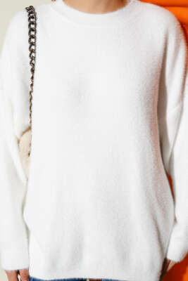 Basic Sakallı Yumoş Triko Tunik Ekru - Tunik