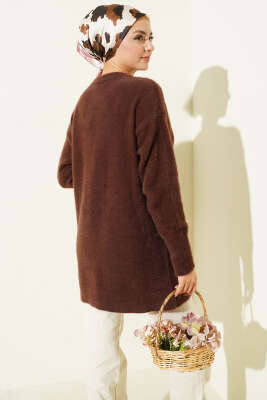 Basic Sakallı Yumoş Triko Tunik Kahve - Tunik