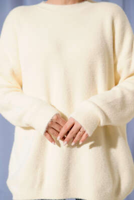 Basic Sakallı Yumoş Triko Tunik Lime - Tunik