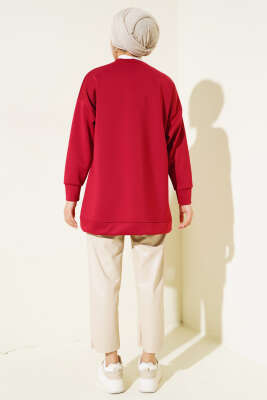 Basic Scuba Sweatshirt Bordo - Tunik