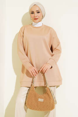 Basic Scuba Sweatshirt Latte - Tunik