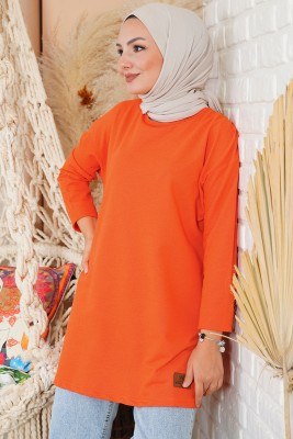 Basic Sweatshirt Oranj Tunik - Thumbnail