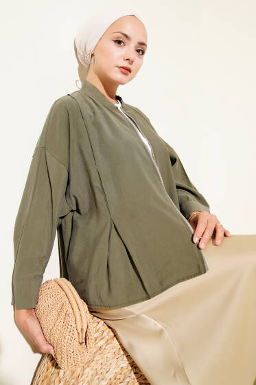 Basic Tensel Hırka Haki - Hırka
