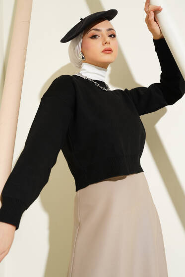 Basic Triko Kazak Siyah - Triko