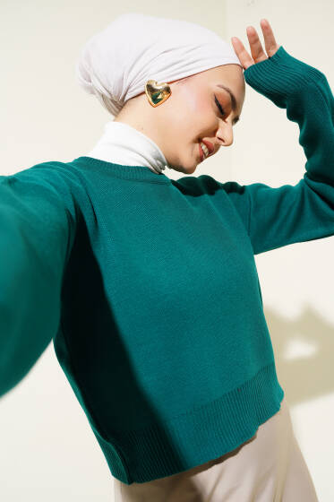 Basic Triko Kazak Zümrüt - Triko