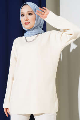 Basic Triko Tunik Bej - Triko Tunik