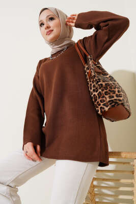 Basic Triko Tunik Kahve - Triko Tunik