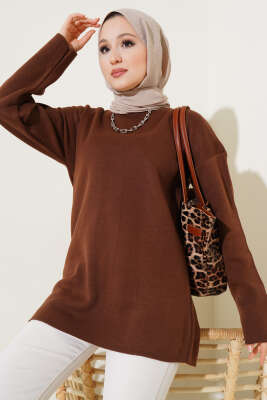 Basic Triko Tunik Kahve 