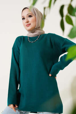 Basic Triko Tunik Zümrüt - Triko Tunik