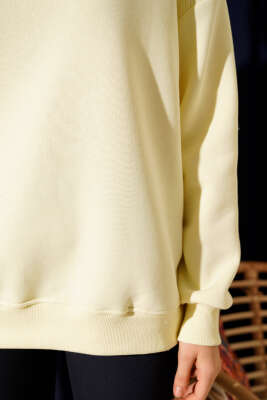 Basic Üç İplik Kısa Sweatshirt Lime - Kadın Giyim Modelleri