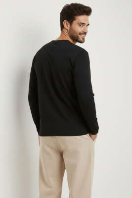 Basic Uzun Kol Sweatshirt Siyah - Erkek Sweatshirt