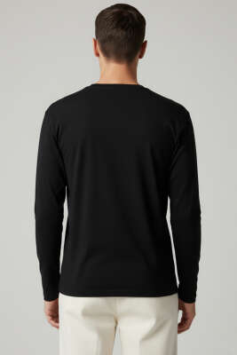Basic Uzun Kollu Erkek Sweatshirt Siyah - Erkek Sweatshirt