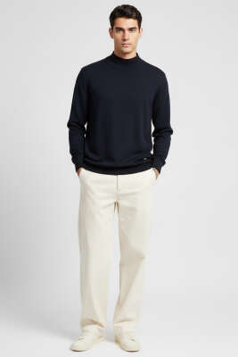 Basic Yarım Balıkçı Erkek Kazak Lacivert - Erkek Kazak