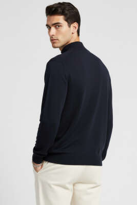 Basic Yarım Balıkçı Erkek Kazak Lacivert - Erkek Kazak