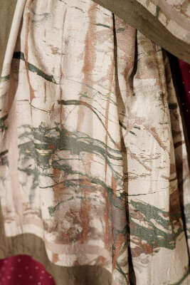 Baskı Desen Bambu Kraş Şal Haki - Başörtüsü