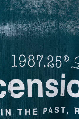 Baskılı Batik Erkek Sweatshirt Petrol - Erkek Sweatshirt