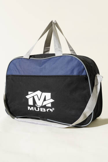 Baskılı Fermuarlı Valiz Lacivert - Kol Çantası