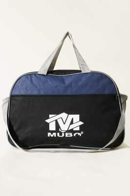 Baskılı Fermuarlı Valiz Lacivert - Kol Çantası